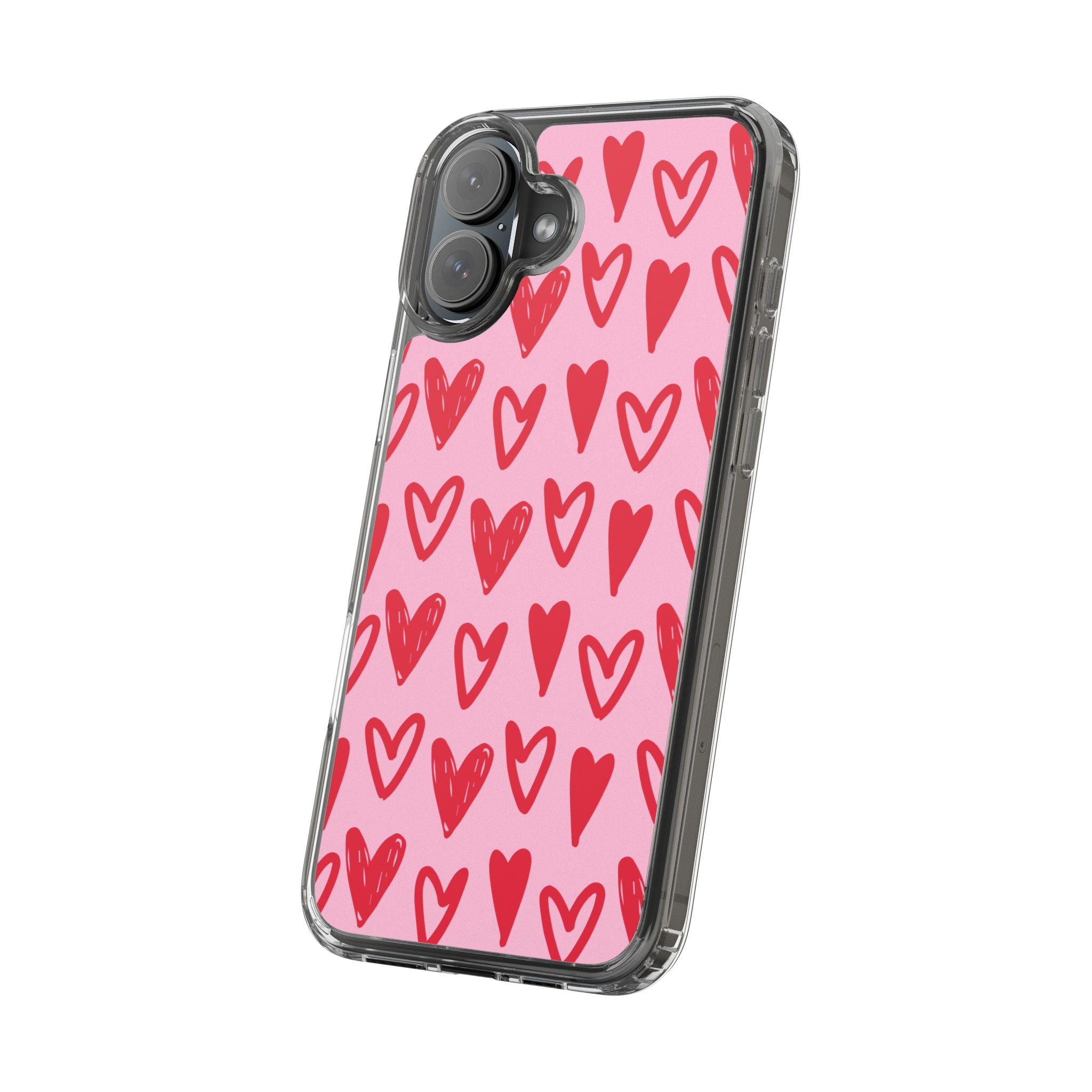 Hearts Pattern - Clear Phone Case
