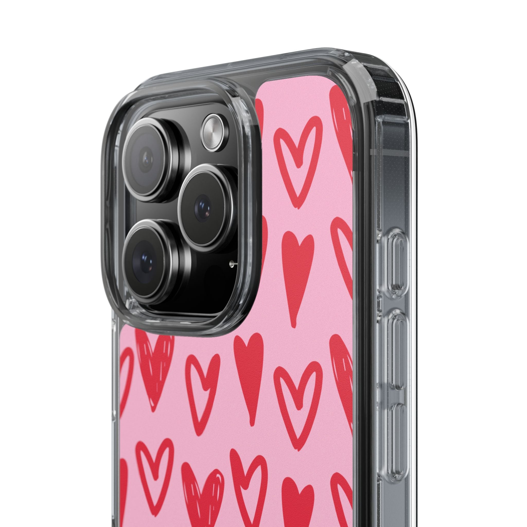 Hearts Pattern - Clear Phone Case