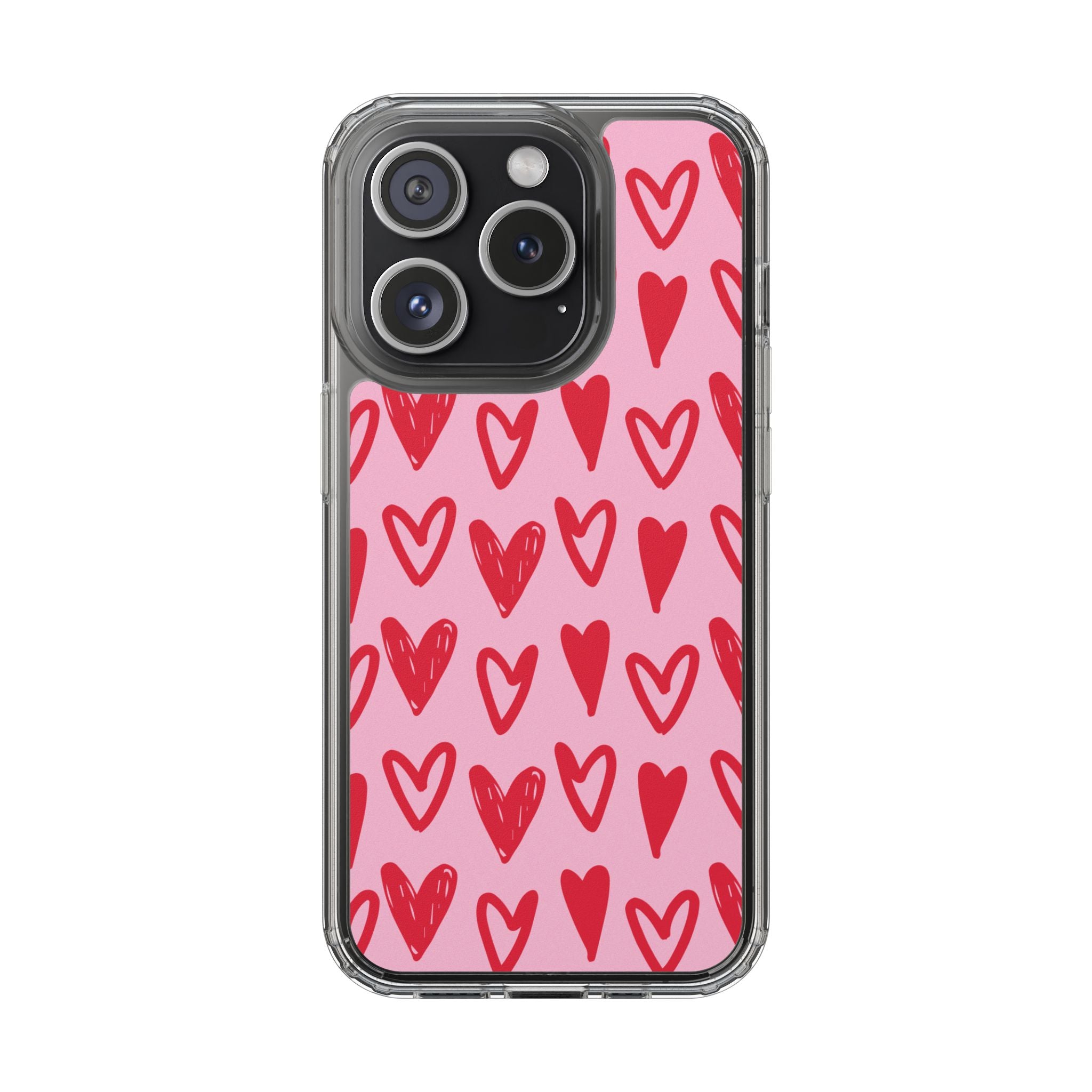 Hearts Pattern - Clear Phone Case
