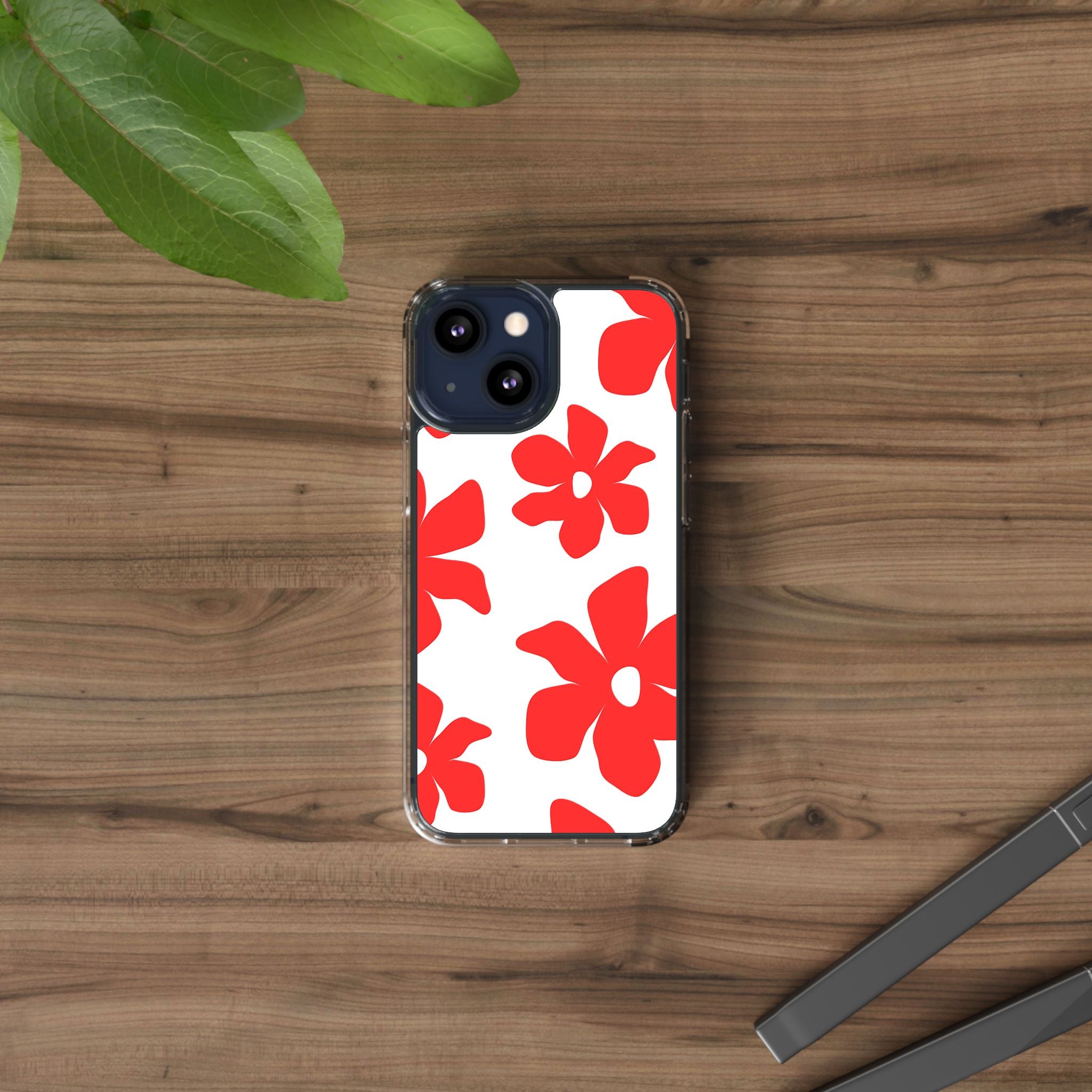 Abstract Floral Pattern Clear Case