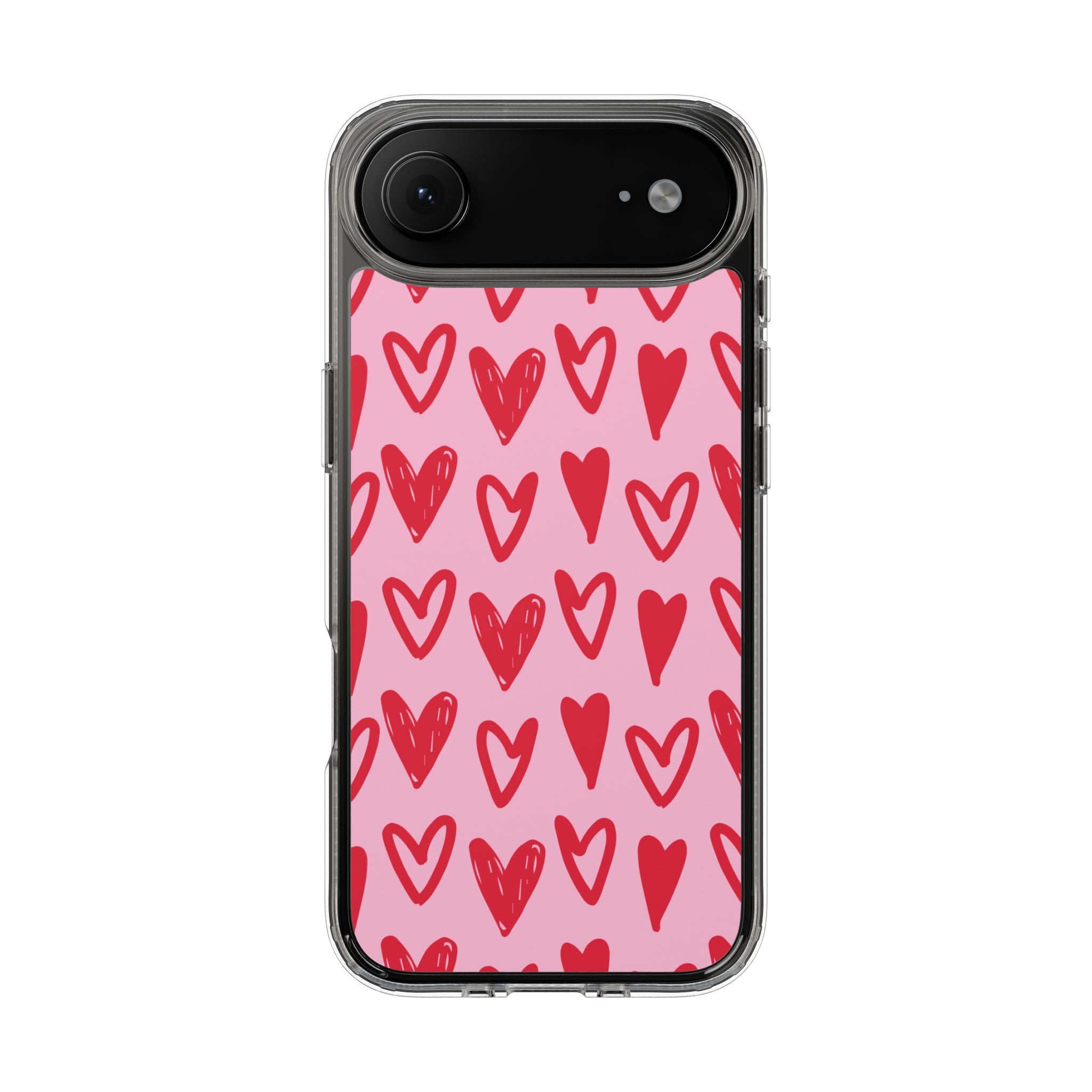 Hearts Pattern - Clear Phone Case