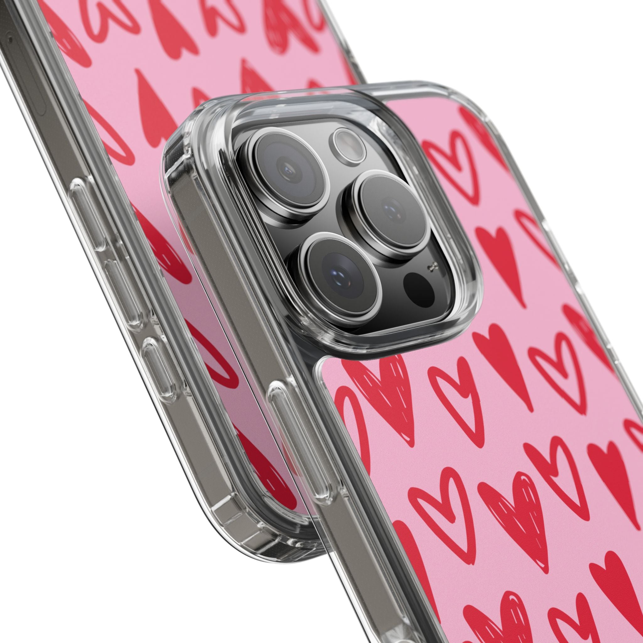 Hearts Pattern - Clear Phone Case