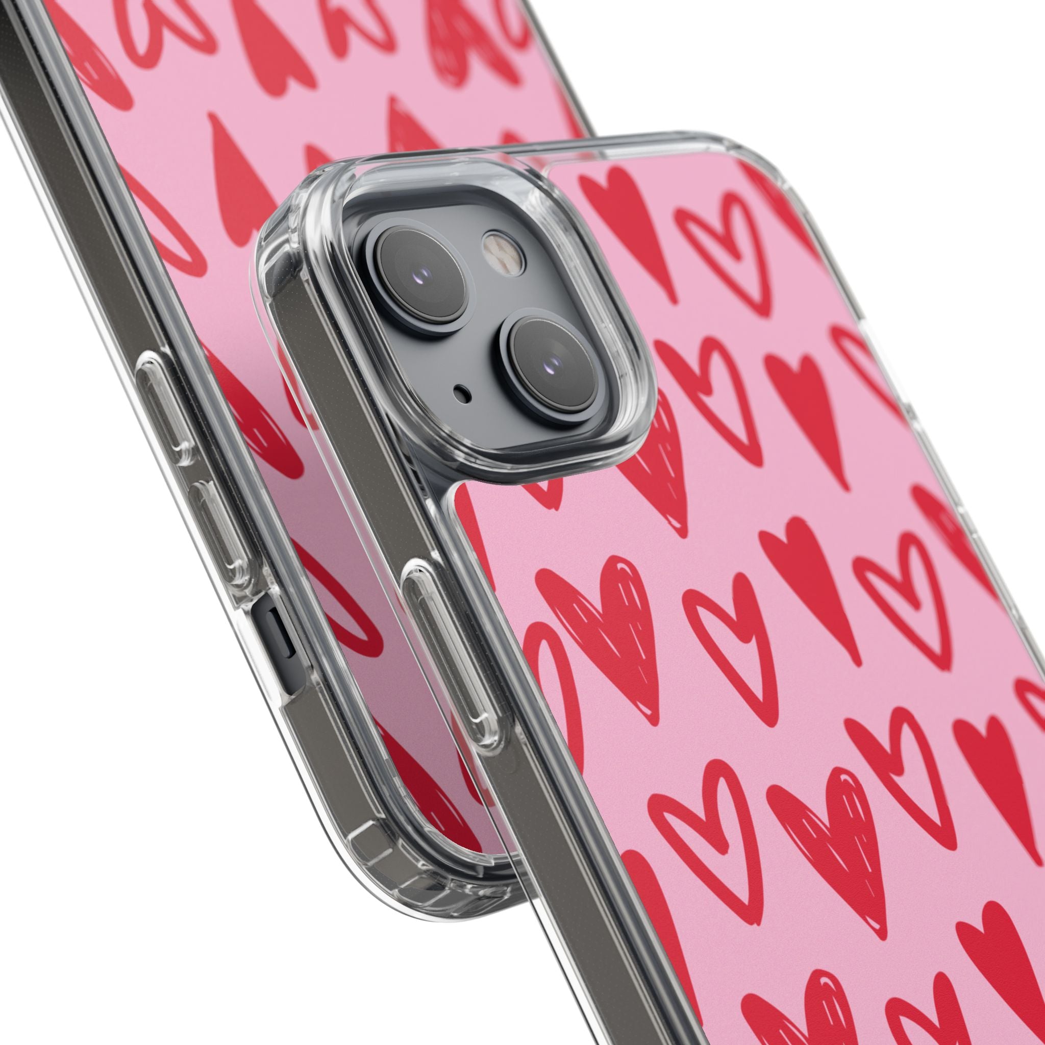 Hearts Pattern - Clear Phone Case
