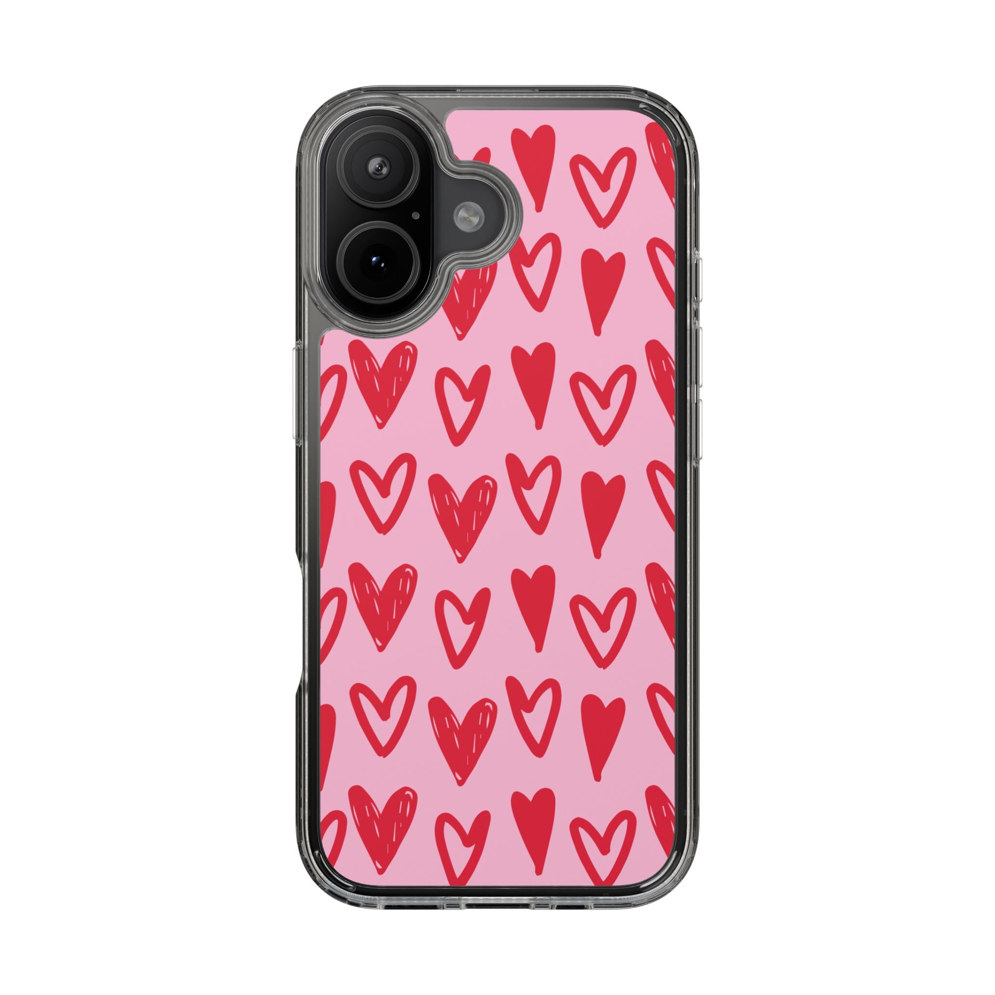Hearts Pattern - Clear Phone Case